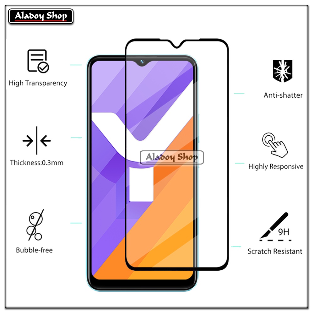 PROMO 3 IN 1 PAKET Tempered Glass Vivo Y02S/Y16 Free Tempered Glass Camera dan Skin Carbon