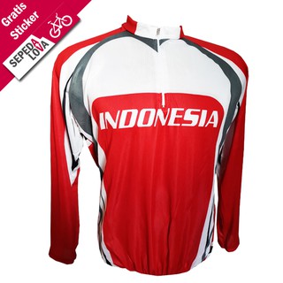  Jersey  Sepeda  Baju MTB  XC Road Bike  Indonesia  Merah 