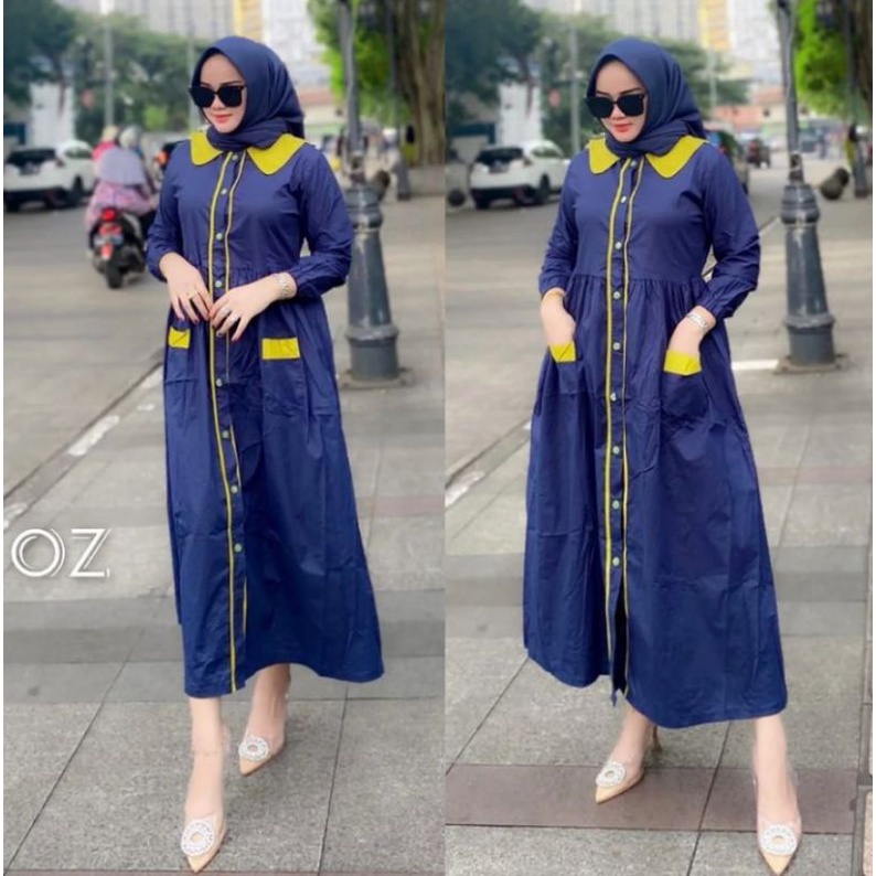 DRES TERBARU WANITA KATUN LINEN PREMIUM FULL KANCING BUSUI KEKINIAN TRENDY MURAH