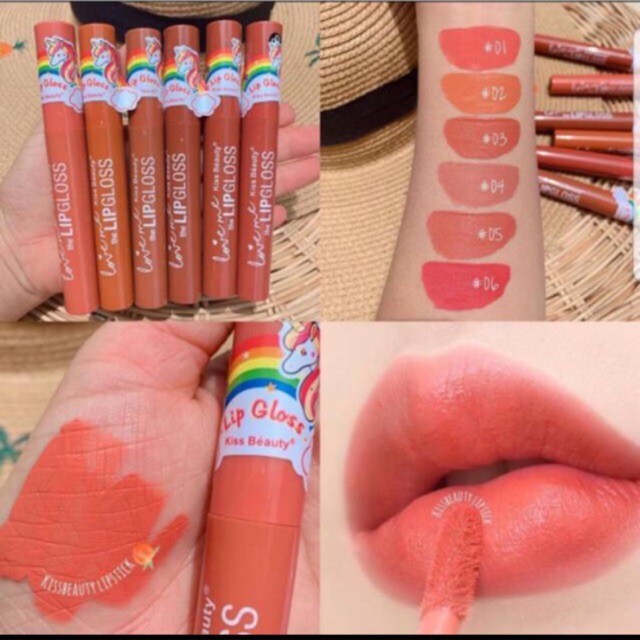HARGA 1 BOX / 24 PCS Lipcream Kiss Beauty Love Me UNICORN Nude