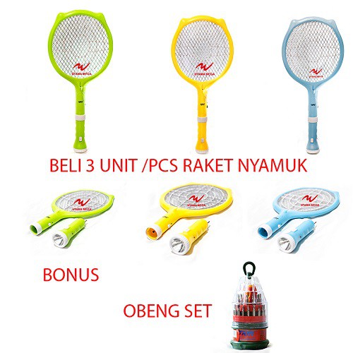 [Paket Bonus] Beli 3 Raket Nyamuk Luby L3816 Kucing