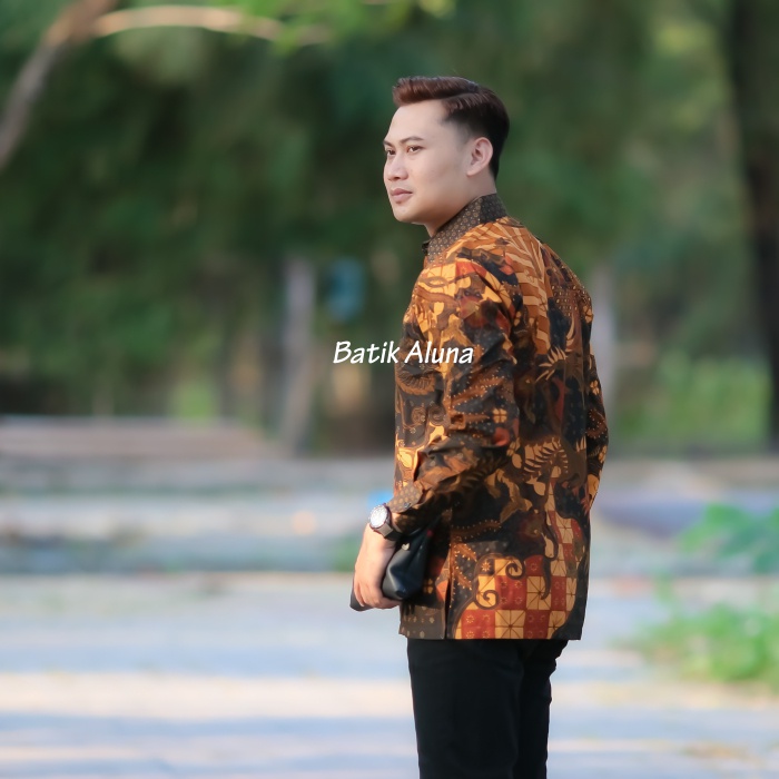 Batik Pria Kemeja Batik Pria Lengan Panjang Premium Terbaru 2023 Exclusive Batik Kantoran Mewah Ori Full Furing BY FASHION BATIK ALUNA