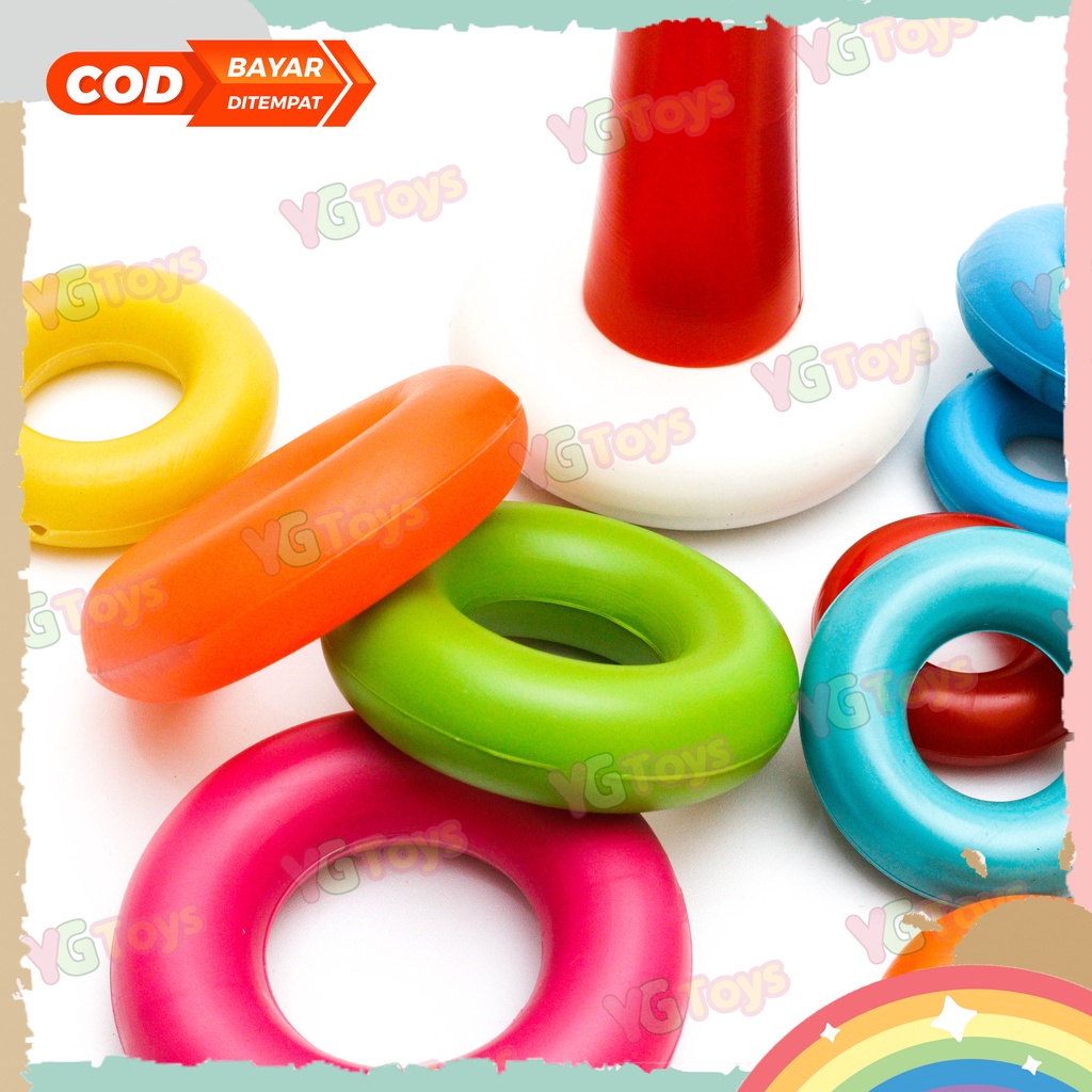 YGtoys Mainan Susun Donat Jumbo Ring Donat Bebek 10 Susun Edukasi Edukatif