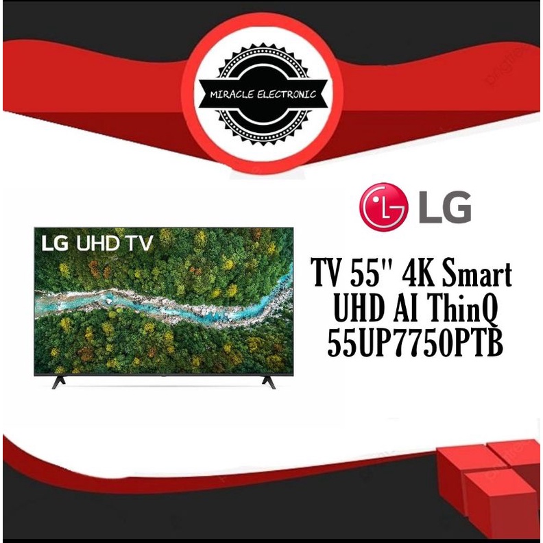 LG 55UP7750PTB - TV 55INCH 4K Smart UHD AI ThinQ Bluetooth 55UP7750