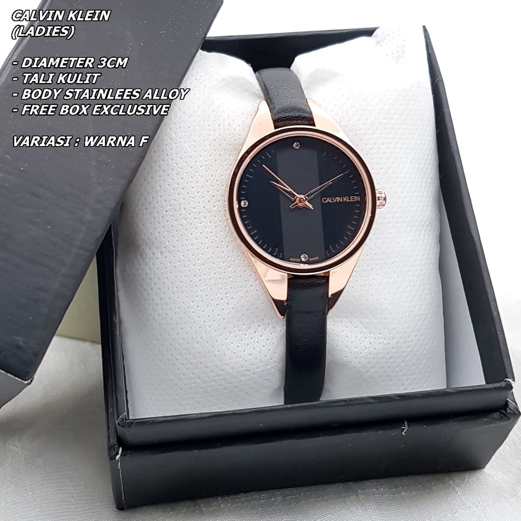 JAM TANGAN WANITA FASHION TALI KULIT BODY BULAT POLOS