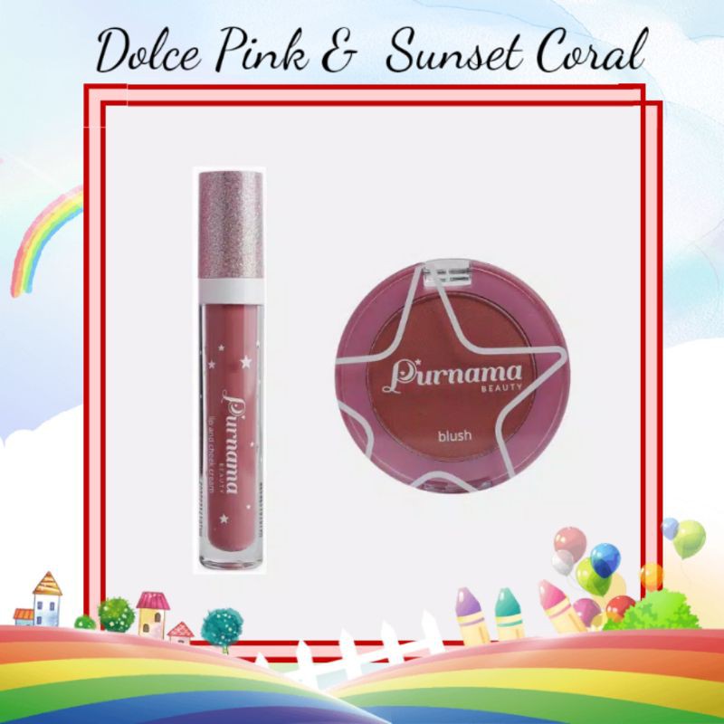 PURNAMA BEAUTY BUNDLE/DOLCE PINK - SUNSET CORAL/PAKET HEMAT PURNAMA BEAUTY BY LESTY KEJORA