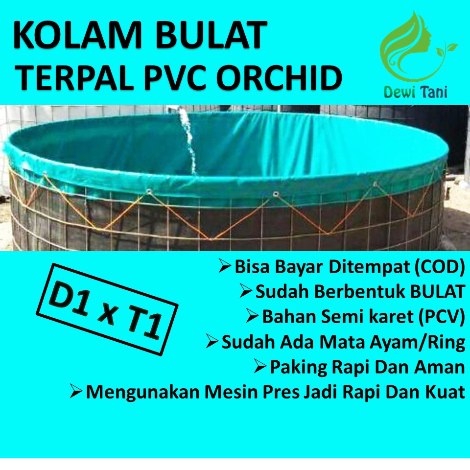 Kolam Terpal Bulat Bioflok Diameter 1m Tinggi 1m, TERPAL SAJA