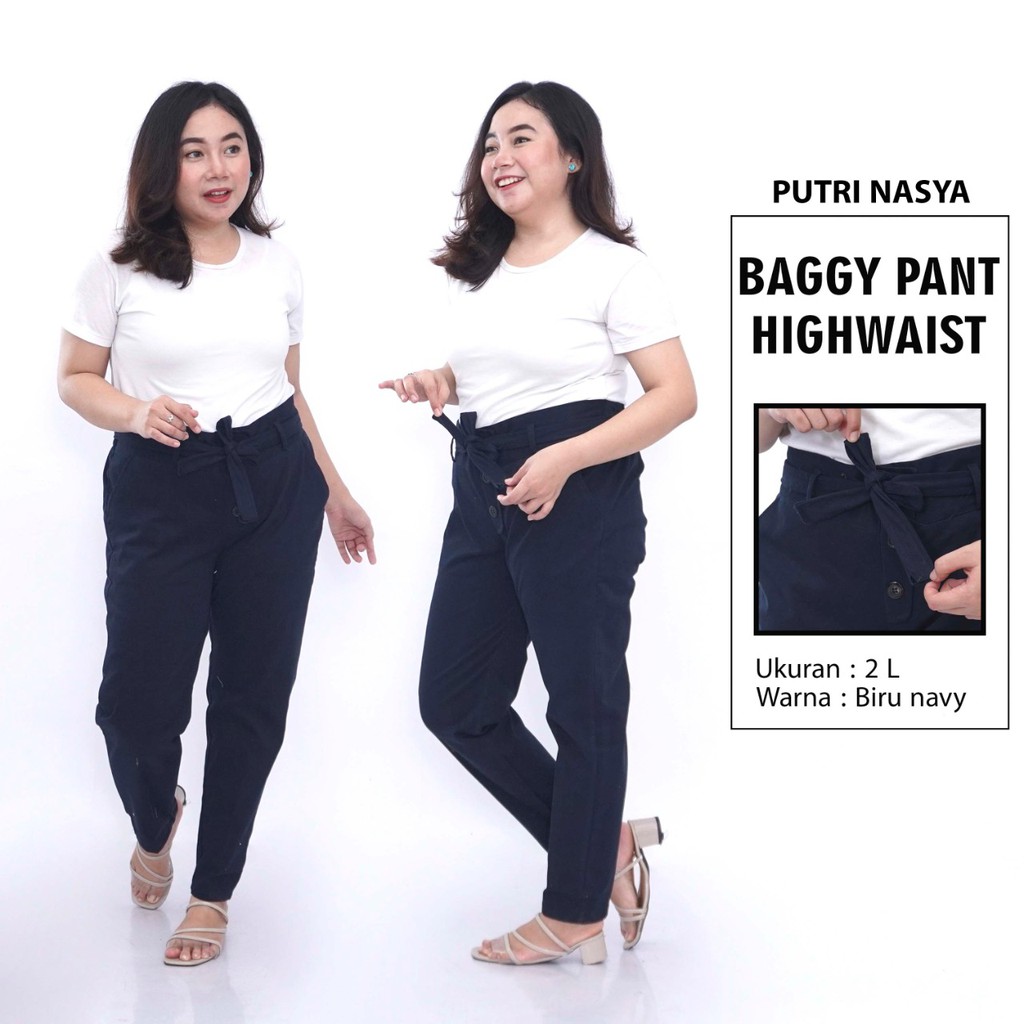 Celana Baggy Pant Super Jumbo Formal XL 4L 5L 6L 8L Big Size Chino Kerja Cream Moca Capucino Hitam / Celana Kantor Wanita Jumbo / Celana Kerja Big Size Wanita / Celana Karet Katun Bahan Formal / Celana Kekinian Super Big Model Terbaru Seragam Wanita