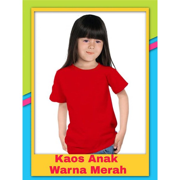 Baju Kaos Polos Anak - Merah