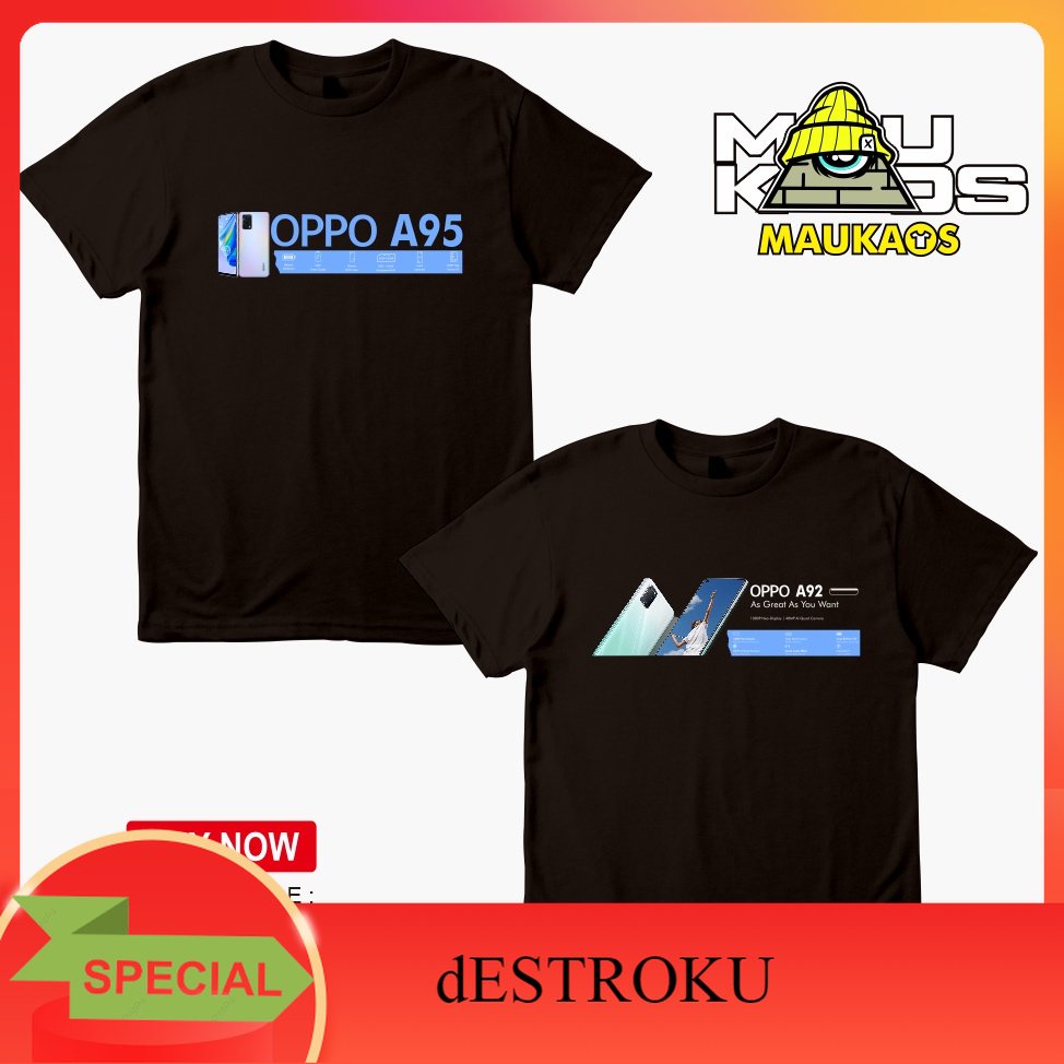 dESTROKU Kaos Gadget OPPO A92 OPPO A95 Kaos Handphone