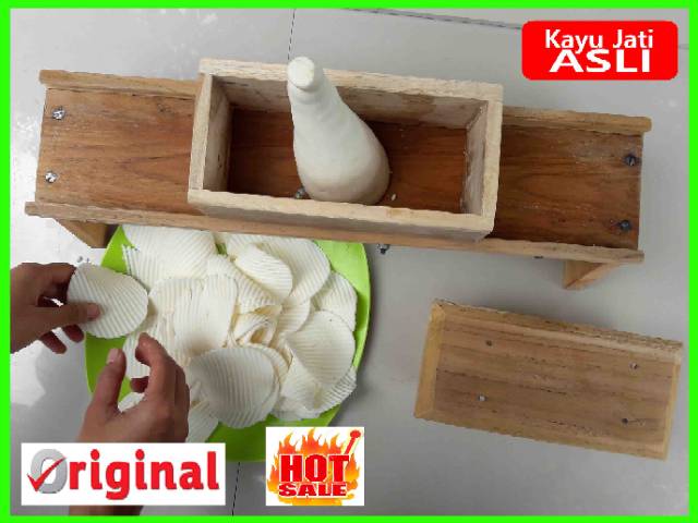 Pengiris MINI Aneka keripik pisang kentang tempe serbaguna Kayu Jati
