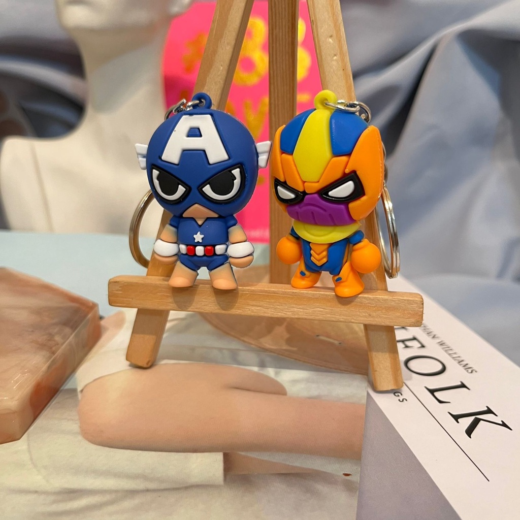 GANTUNGAN KUNCI SUPER HERO CAPTAIN AMERICA DAN THANOS SPESIAL EDITION KEYCHAIN MOTOR ATAU TAS KARAKTER AVENGERS LUCU IMUT BISA GROSIR DAN COD HARGA TERMURAH