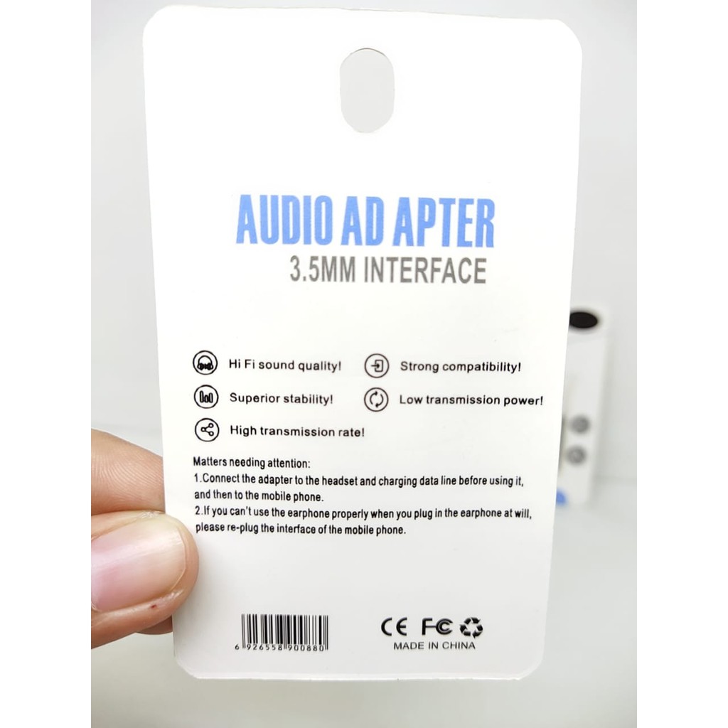 Spliter Audio Adapter Type C Konverter Tipe C ke Lubang Headset 3.5mm