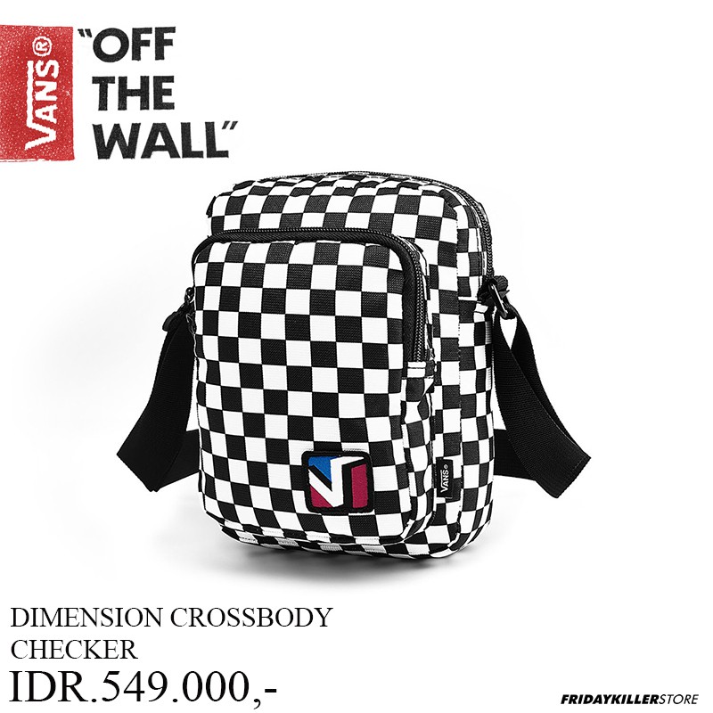 TAS SELEMPANG VANS OFF THE WALL | DIMENSION CROSS BODY BLACK CHECKER