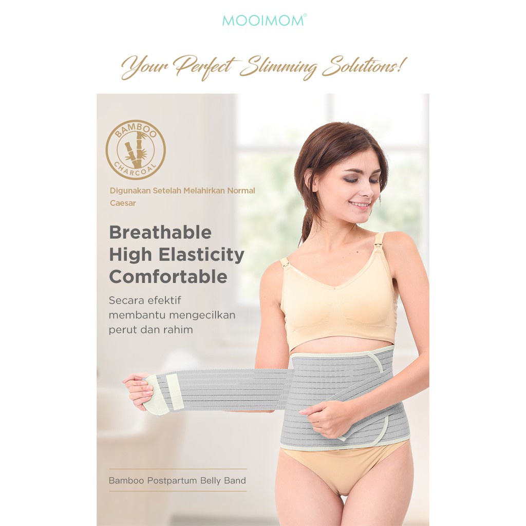 MOOIMOM Bamboo Postpartum Belly Band Korset Pelangsing Pasca Melahirkan Normal &amp; Caesar