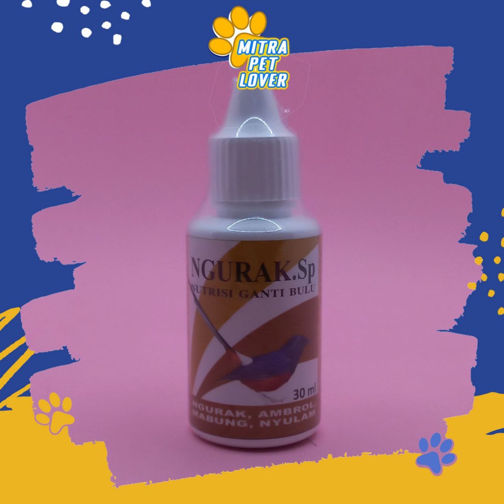 NUTRISI PERTUMBUHAN BULU BURUNG - NGURAK SP 30 ML - MEMPERCEPAT MOULTING GANTI BULU BIRD UNGGAS TAMBAH NAFSU MAKAN - MURAH GARANSI KUALITAS ASLI ORIGINAL - PET ANIMAL HEALTHCARE VETERINARY TAMASINDO OBAT &amp; VITAMIN HEWAN BINATANG PELIHARAAN MITRAPETLOVER