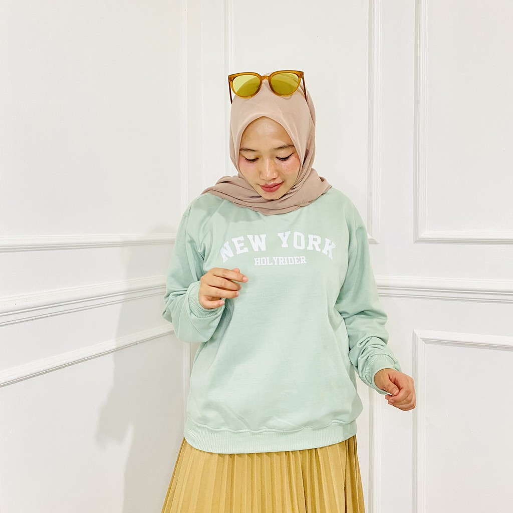 NEW YORK HOLYRIDER SWEATER  II SWEATER NY CRAWNECK PRIA DAN WANITA II 11 WARNA