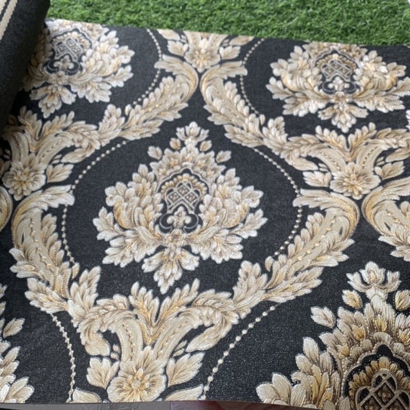 WALLPAPER HITAM GOLD TEKSTUR MEWAH