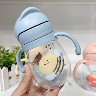 [small bell] Botol Jerami Anak/Botol Minum Anak/Karakter rabbit Bear Tutup Clip/import/botol Kartun 300ml