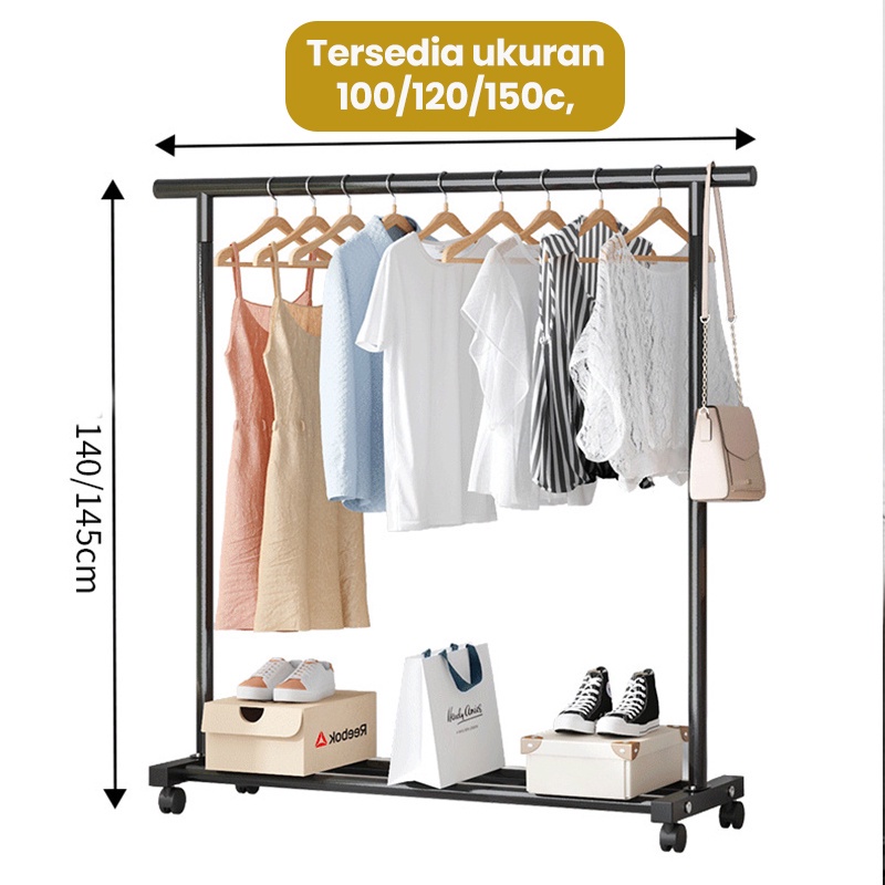 Rak Gantungan Baju Serbaguna Stand Cloth Hanger Gawang Rak Jemuran Pakaian Portable