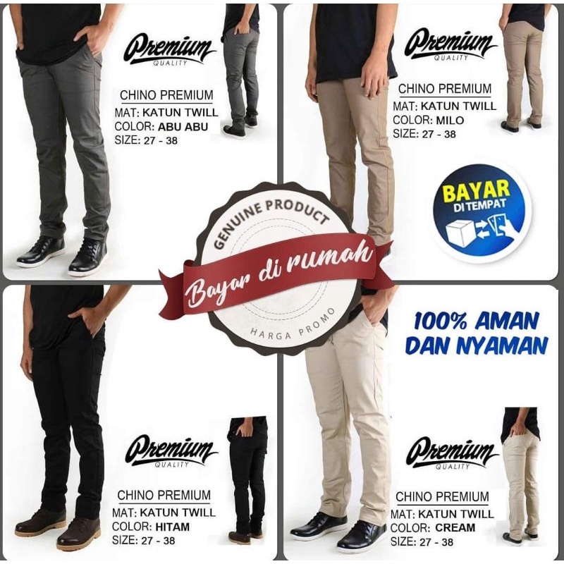 [COD] Celana Panjang Pria Chino Cino Slimfit Premium