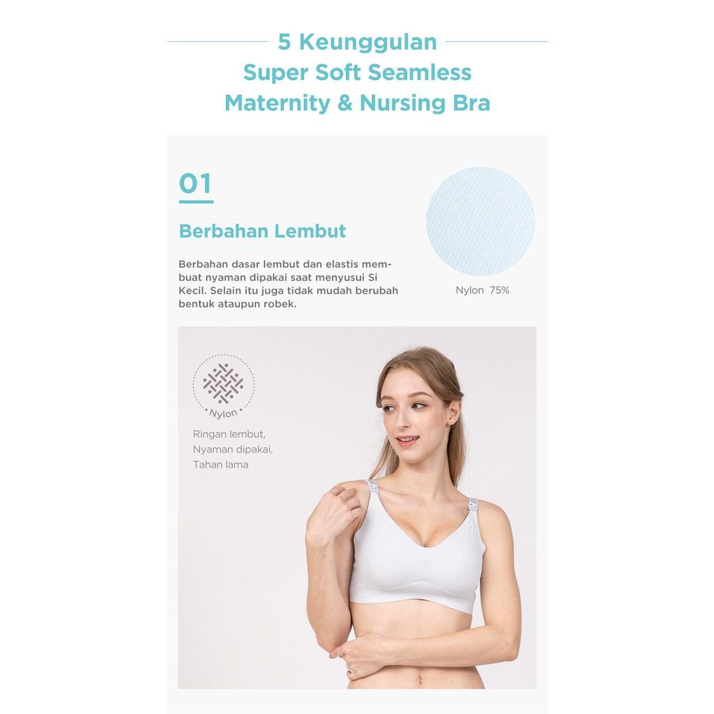 Mooimom - B93103 Super Soft Seamless Maternity &amp; Nursing Bra - Bra Menyusui - Bra Hamil Nyaman