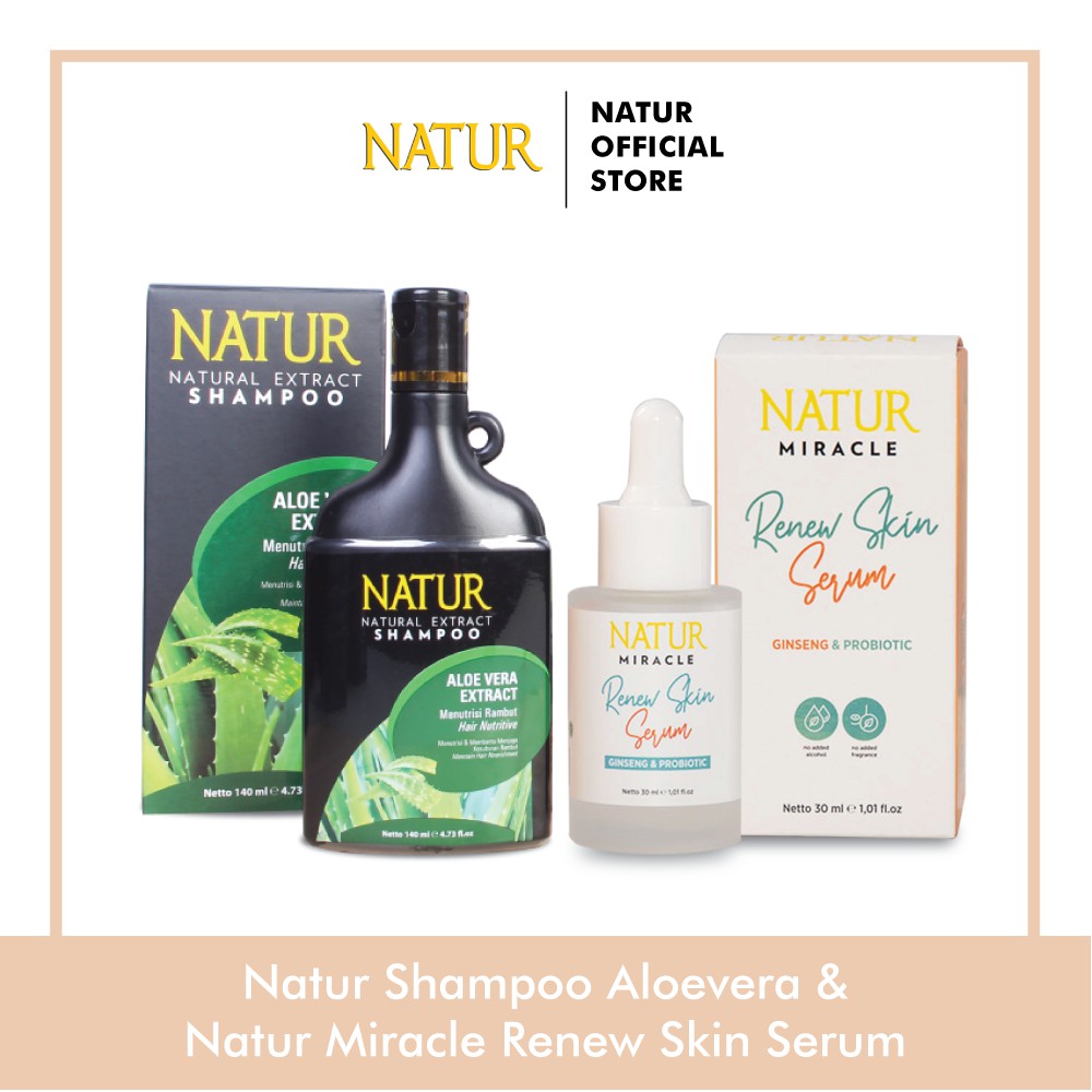 Natur Miracle Renew Skin Face Serum : Ginseng Probiotic Natur Shampoo