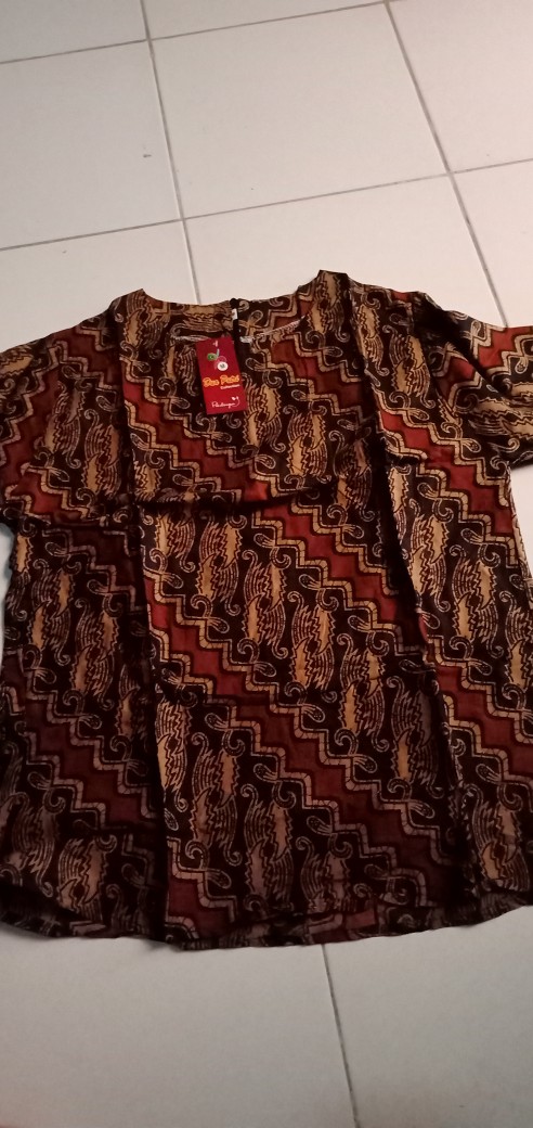 Batik Dolby Dolbi Dobby Doby Tenun Sutra Tulis Katun Atbm Baron Atasan Batik Wanita Sogan Srg308