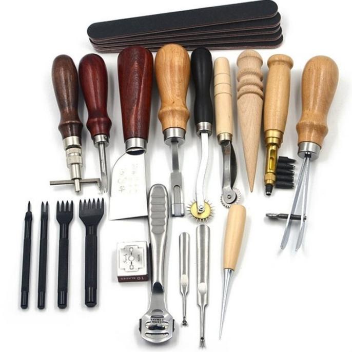 

'+'+'+'+] Junetree Peralatan Seni DIY Kulit 18 in 1 Leather Craft Stitching Sewi