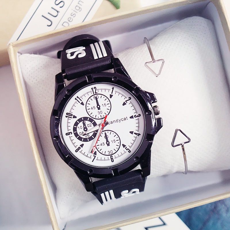 Jam Tangan CandyCat Jam Tangan Sport Tali Leather / Jam Tangan Analog CandyCat PU Leather