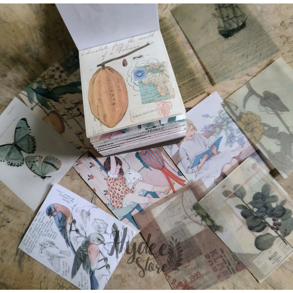 

5pcs (5lembar)/ deco paper butter paper for journaling scrapbook bujo kit/ kertas dekorasi journal kit vintage paper/K-BP-400