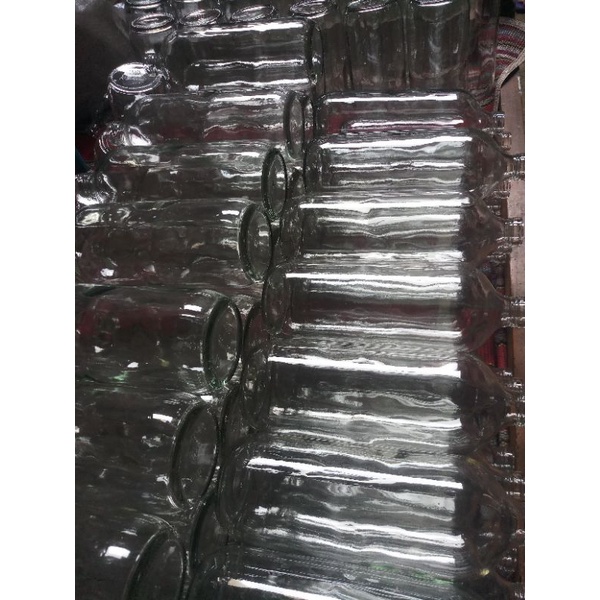 Botol Kaca boles 1 liter + tutup botol bensin