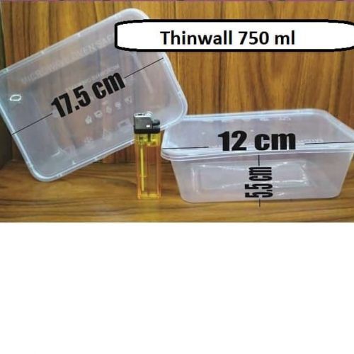 Kotak makan 750ml (25pcs)/Tempat makanan/Kotak plastik/Thinwall/Box plastik