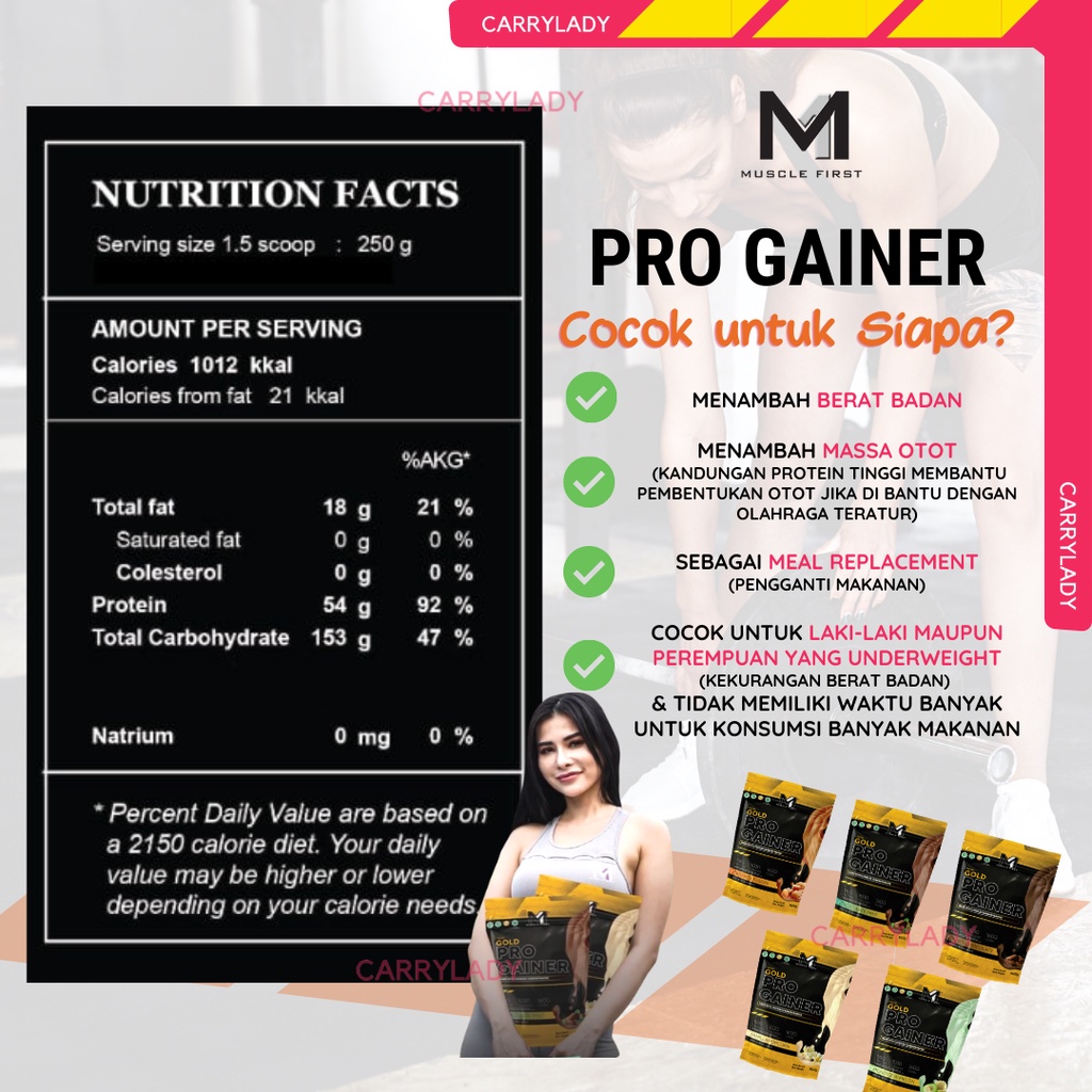 Pro Gainer Muscle First M1 2lbs 900 gram Mass Protein Gym Bulking Suplemen MuscleFirst