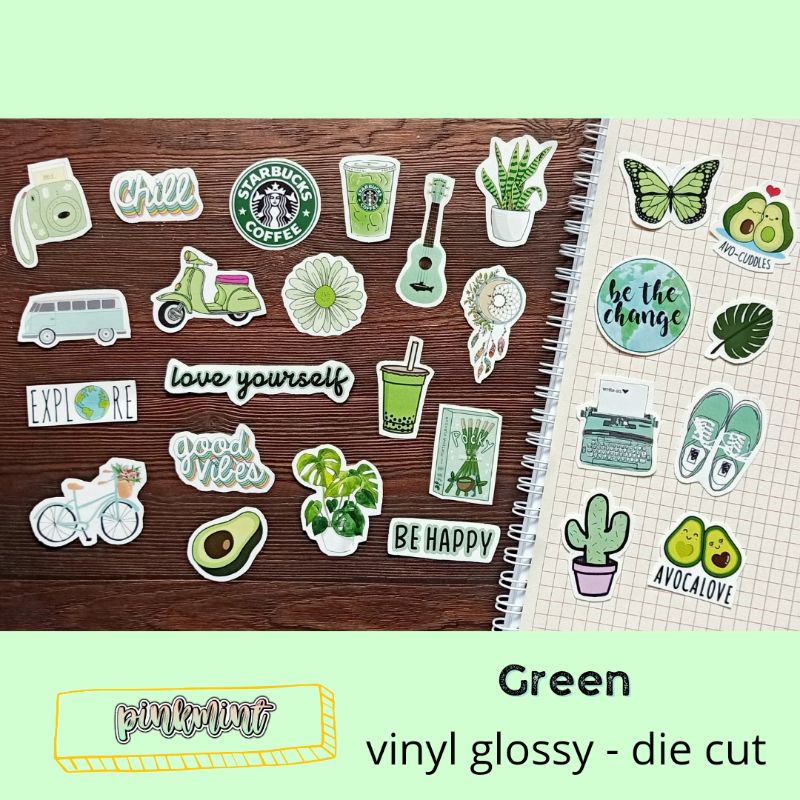 

(NEW) STICKER DECO AESTHETIC HIJAU VINYL TAHAN AIR
