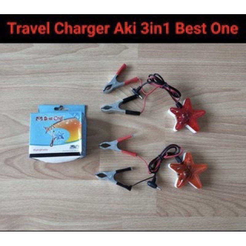 Charger Handphone Pake Aki motor 3 in 1 dan 2 usb