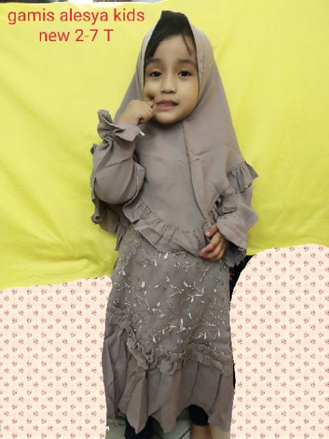 Baju muslim anak 2-5T baju gamis syari anak  dress anak perempuan  islami