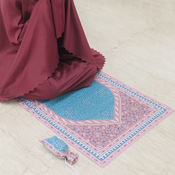 Sajadah Travel Jumbo / Souvenir Haji Umroh Bonus Tasbih