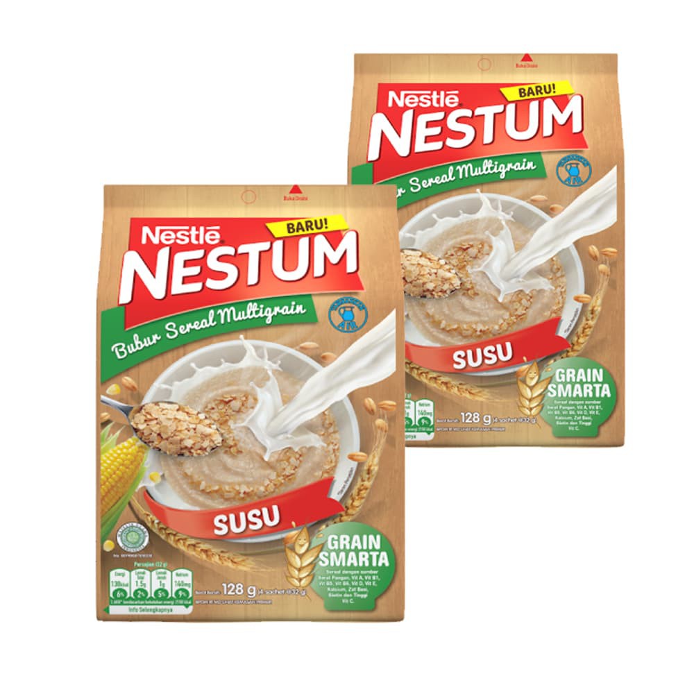 

PROMO NESTUM BUBUR SEREAL MULTIGRAIN 3IN1 POLYBAG (4 X 32G) SUSU [2 PCS] TERMURAH