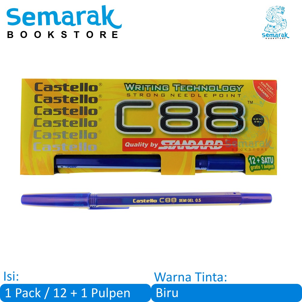 

Semi Gel 0,5 Standard Castello C88 - Biru [1 Pack / 12 + 1 Pcs]