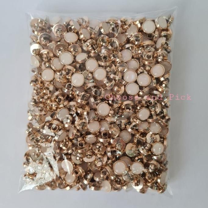 Kancing baju mutiara gold / kancing mutiara list emas uk 18L isi 400