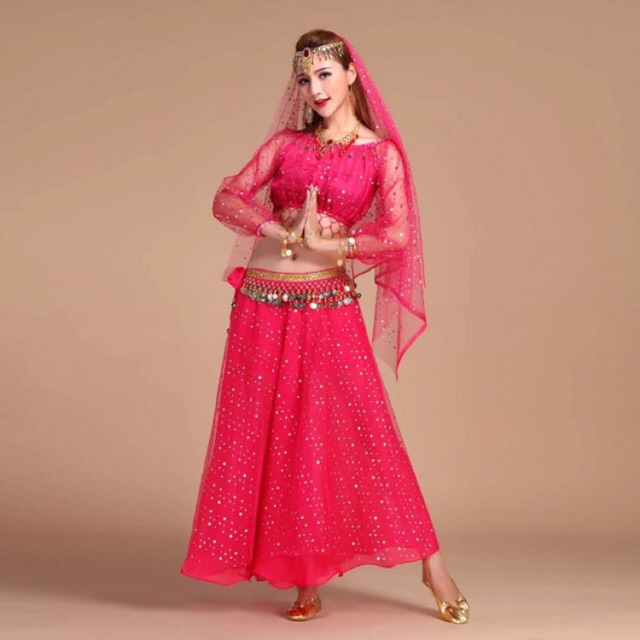 Jual Belly Dance 1 Set Top Aladin Rok Glitter Bintik S Kostum Tari