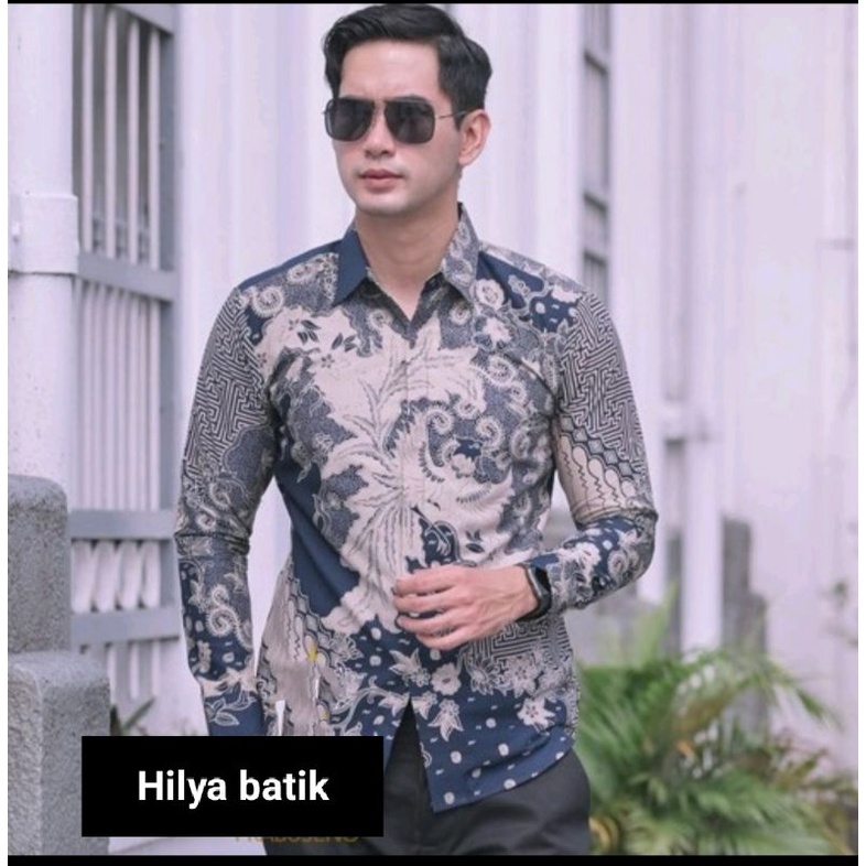 Kemeja Batik Sakuna Parna MURAI BATU WARNA NAVY BATIK PRIA LENGAN PANJANG SLIM FIT BERFURING HALUS KUALITAS PREMIUM / atasan batik pria lengan panjang - kemeja batik kondangan - Hem batik pria  - batik tradisional Jawa tengah