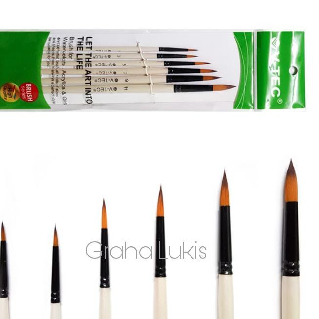 

ー TT6 V-Tec Round Brush 0018H Set 6 / Kuas Lukis Set 6 ✼