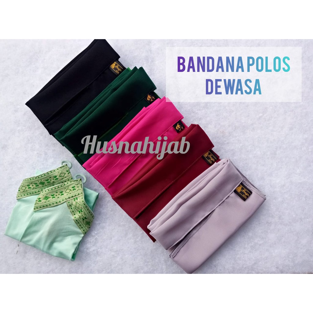 [BRAND HUSNA HIJAB] Cadar Bandana Polos Dewasa / Niqob Bandana