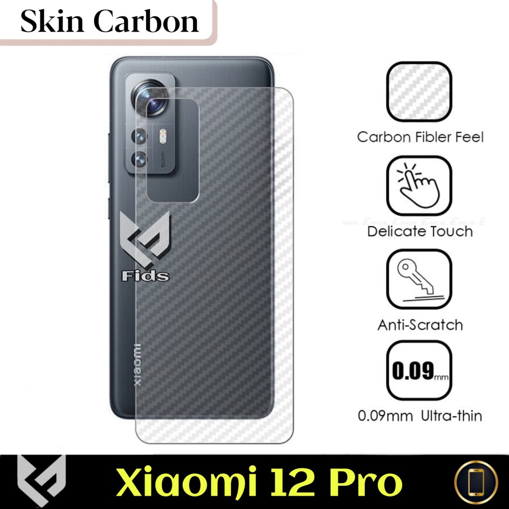 Promo Skin Carbon Xiaomi 12 / Xiaomi 12 Pro / Xiaomi 12 Lite Garskin Carbon Premium Anti Gores Dan Anti Jamur Body Belakang Handphone