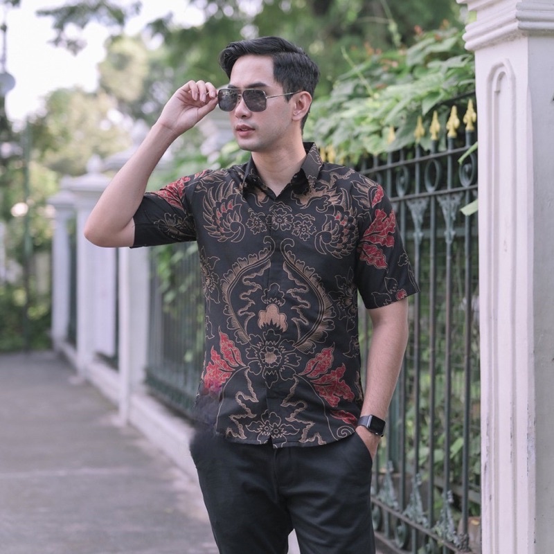 WAHS BATIK - ADINATA Baju Batik Pria Lengan Pendek Modern Asli Solo Sragenan Lapis Furing Terlaris
