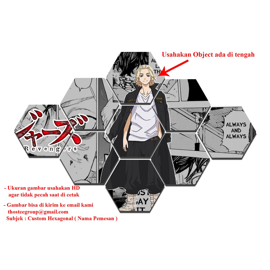 Hiasan Dinding Hexagonal Custom pusatmode1234