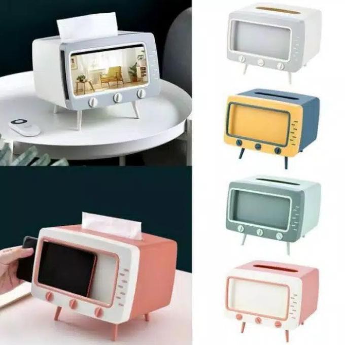 ✅Promo Kotak tisu bentuk TV BOX tempat tissue mobil holder HP PORTABLE - Hijau