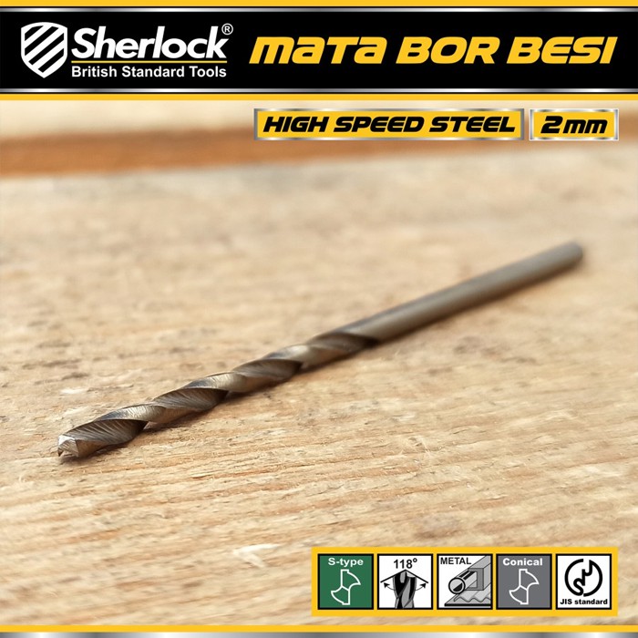 Mata Bor Besi 2 mm / Sherlock JIS Standard High Speed Steel Cobalt (1 Pcs)